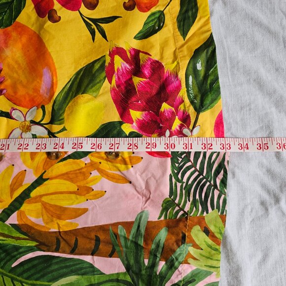 FARM Rio Fruit Print Mini Dress Puff Sleeves Cotton Yellow Pink Green Small - Picture 4 of 10